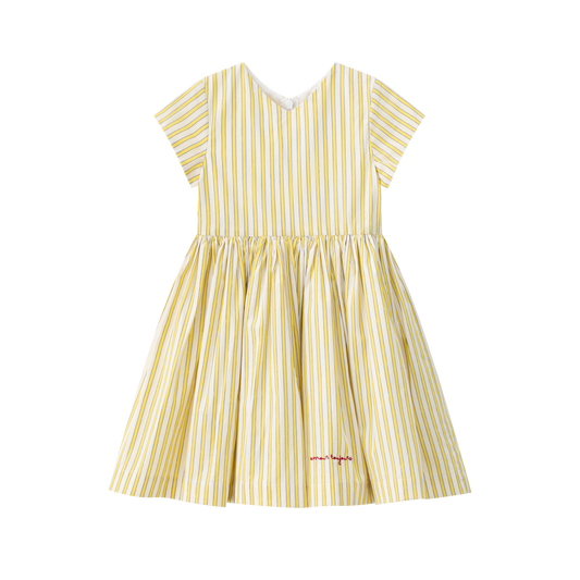 COCO BLANC YELLOW STRIPED WAIST SS DRESS
