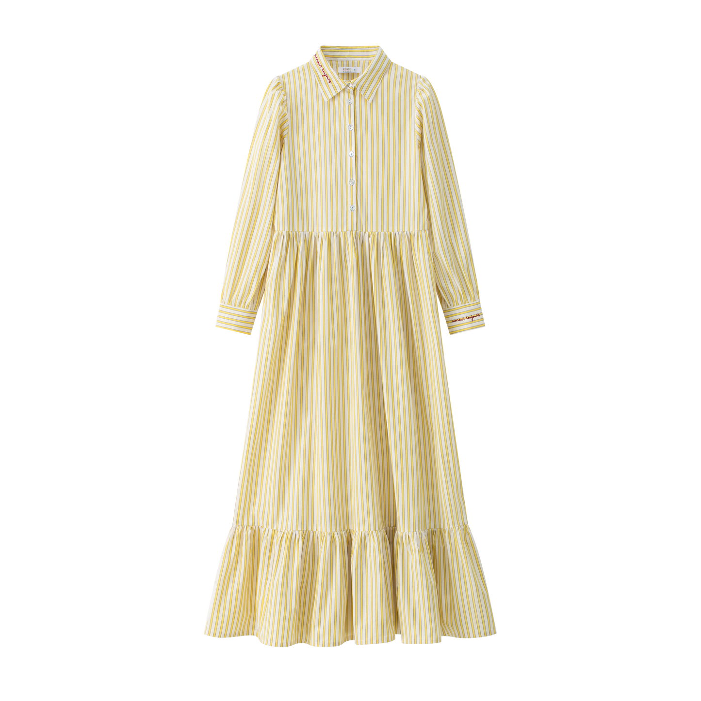 COCO BLANC YELLOW STRIPE SHIRT DRESS