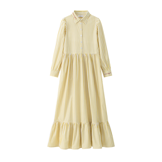 COCO BLANC YELLOW STRIPE SHIRT DRESS