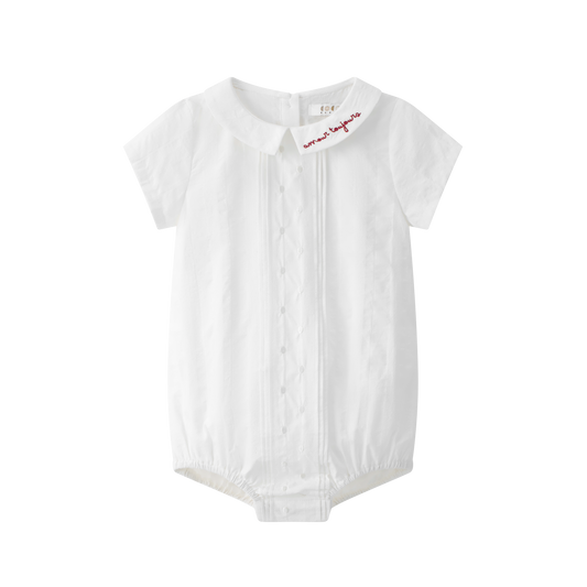 COCO BLANC WHITE EMBROIDERED COLLAR ROMPER