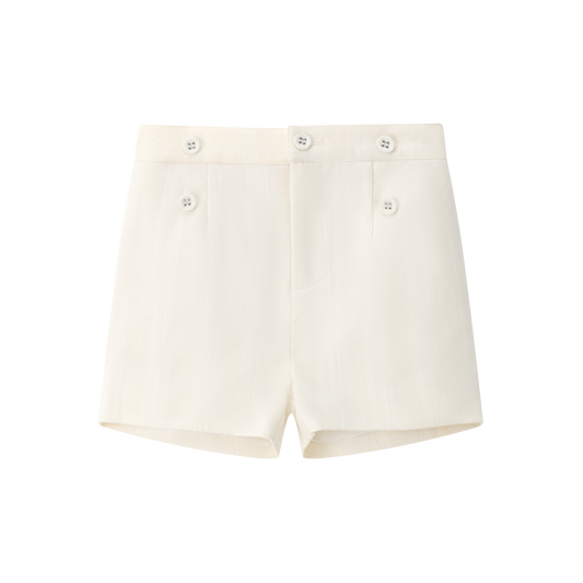 COCO BLANC IVORY BUTTON SHORTS