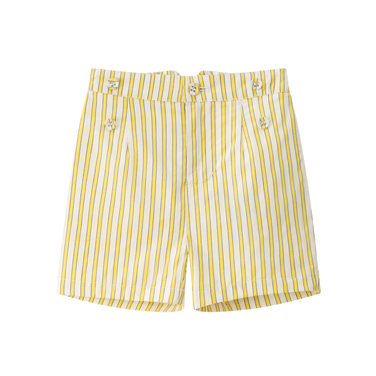 COCO BLANC YELLOW STRIPED BUTTON SHORTS