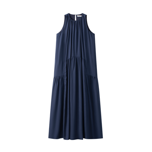 COCO BLANC NAVY GATHERED MAXI JUMPER