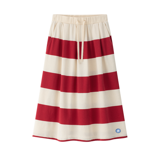 COCO BLANC RED WIDE STRIPE SKIRT