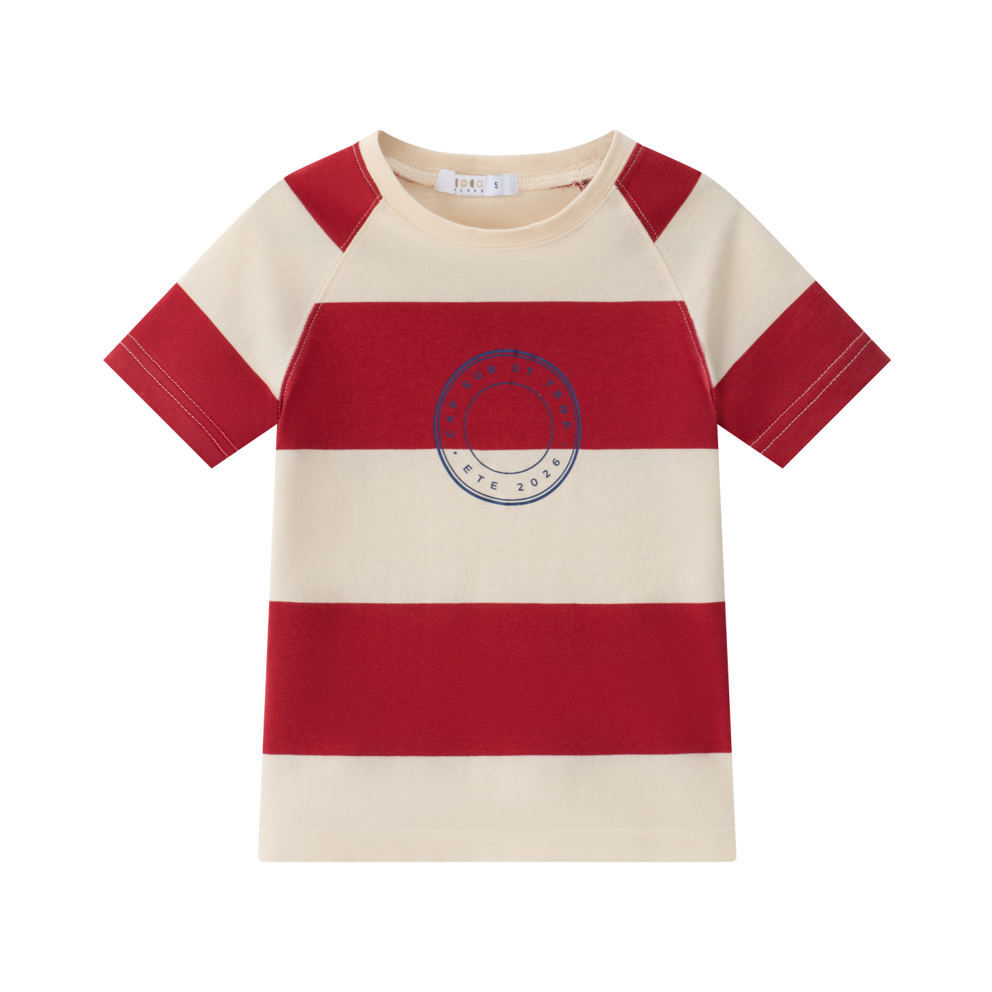 COCO BLANC RED WIDE STRIPE SS T-SHIRT