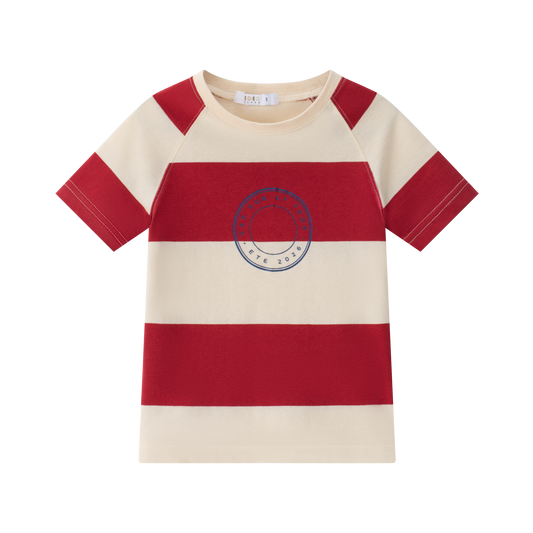 COCO BLANC RED WIDE STRIPE SS T-SHIRT