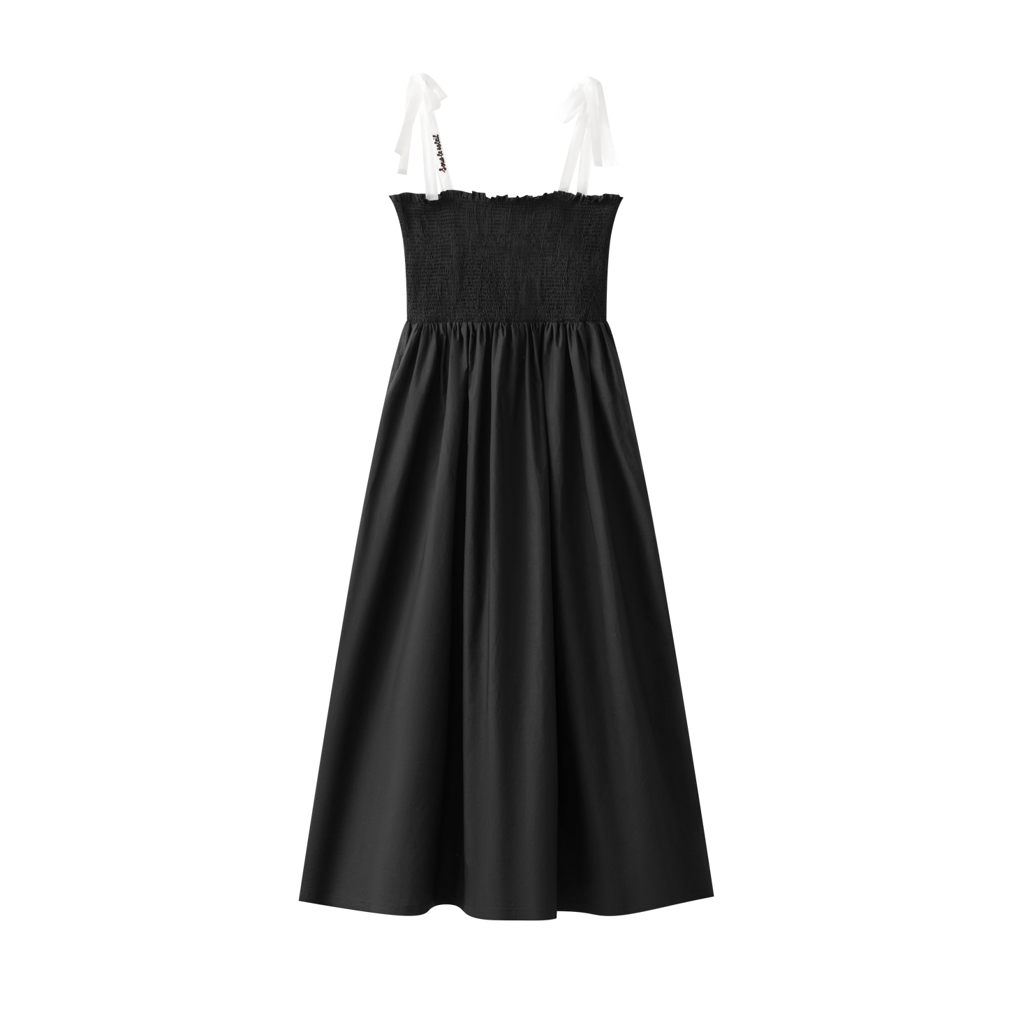 COCO BLANC BLACK SMOCKED BOW JUMPER