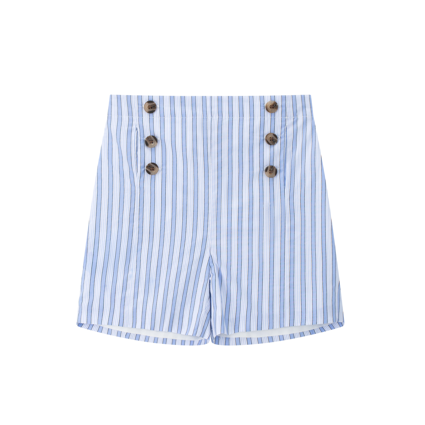 COCO BLANC BLUE STRIPE BUTTON SHORTS