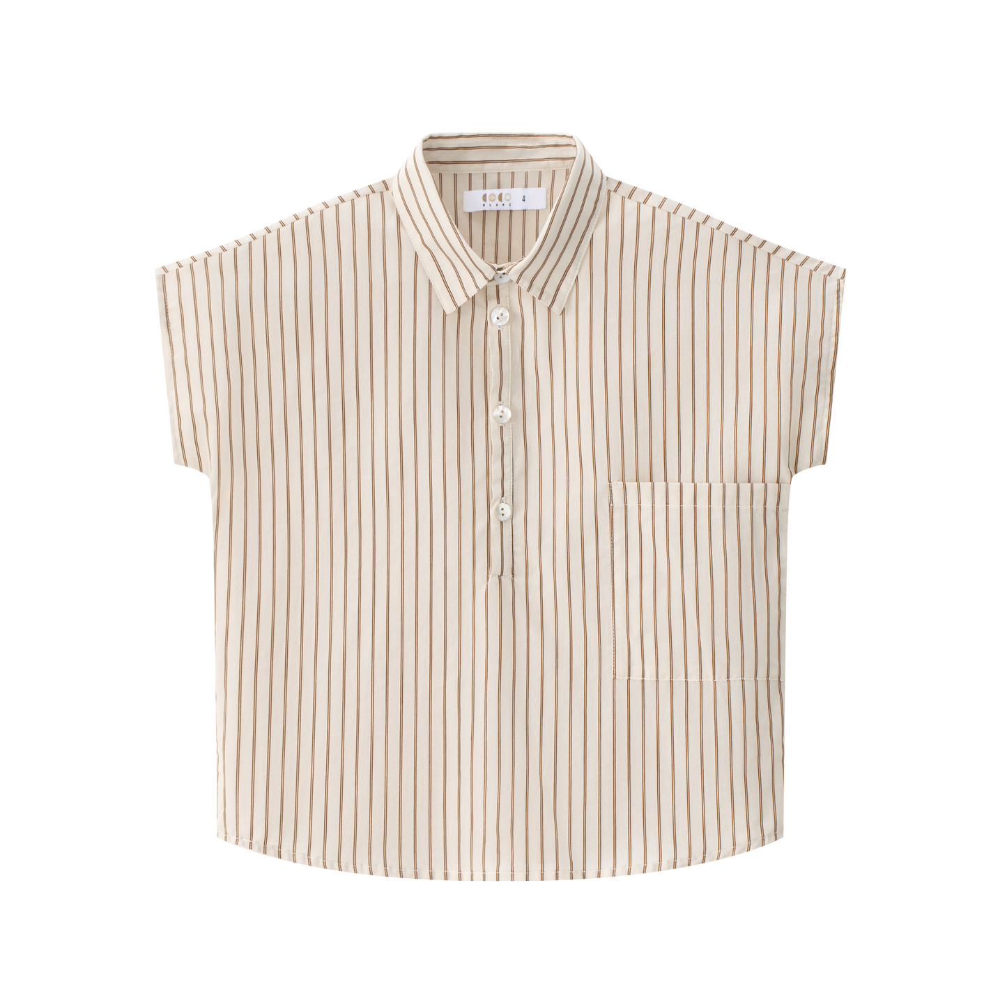 COCO BLANC TAN STRIPED COLLAR SHIRT