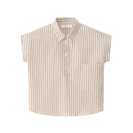 COCO BLANC TAN STRIPED COLLAR SHIRT