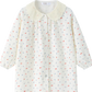 COCO BLANC IVORY GAUZE CHERRY PRINT BLOUSE [FINAL SALE]