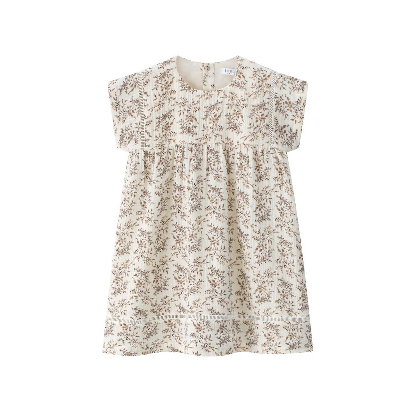COCO BLANC TAN FLORAL SS DRESS