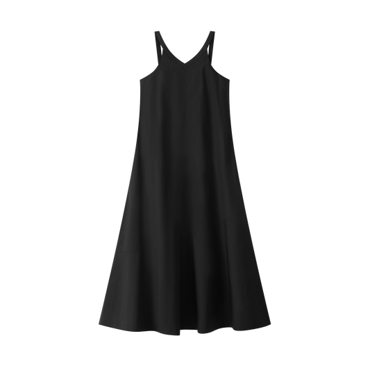 COCO BLANC BLACK V-NECK MAXI JUMPER