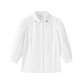 COCO BLANC WHITE EMBROIDERED LOGO COLLAR BLOUSE