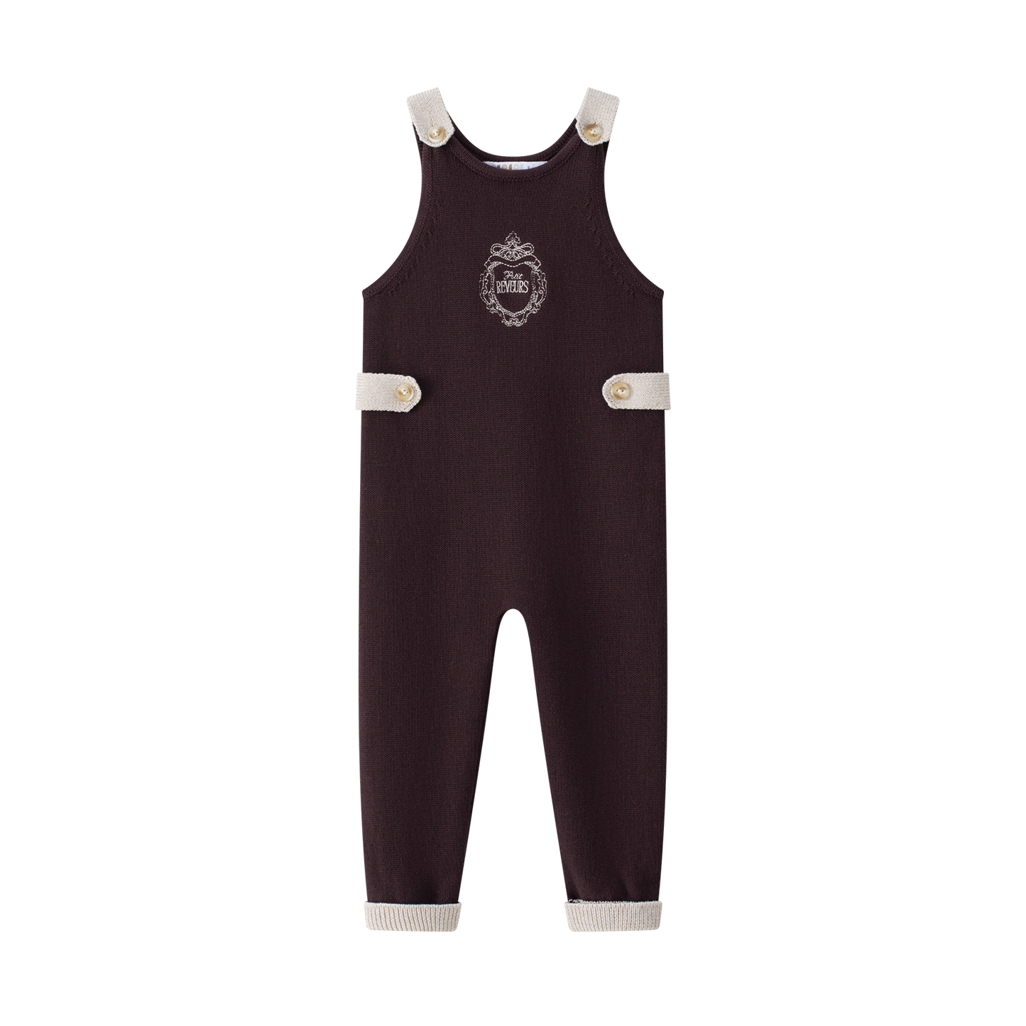 COCO BLANC BURGUNDY BUTTON DETAIL KNIT ROMPER