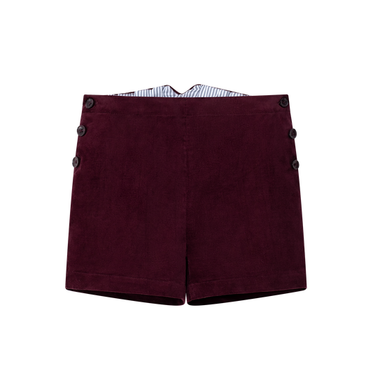 COCO BLANC BURGUNDY DOUBLE BREASTED SHORTS