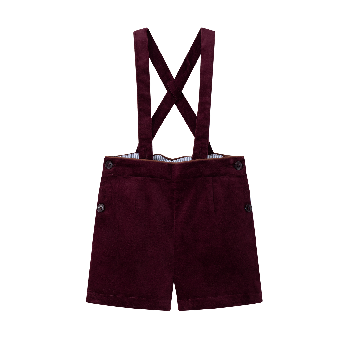 COCO BLANC BURGUNDY SUSPENDER SHORTS