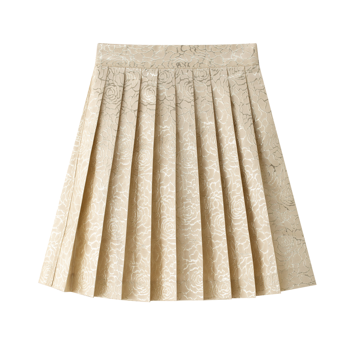 COCO BLANC GOLD JACQUARD PLEATED SKIRT