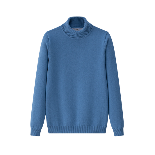 COCO BLANC MUTED BLUE KNIT TURTLENECK
