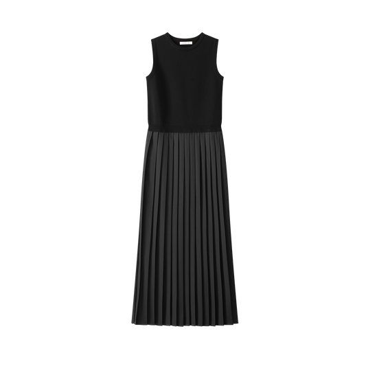 COCO BLANC BLACK KNIT PLEATED JUMPER