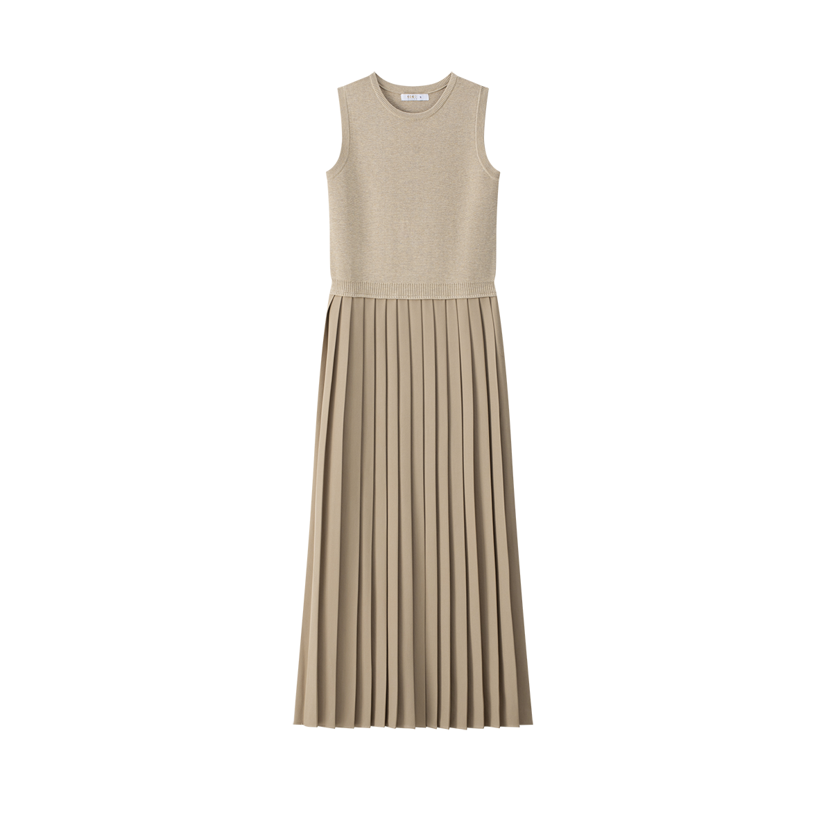 COCO BLANC TAN KNIT PLEATED JUMPER