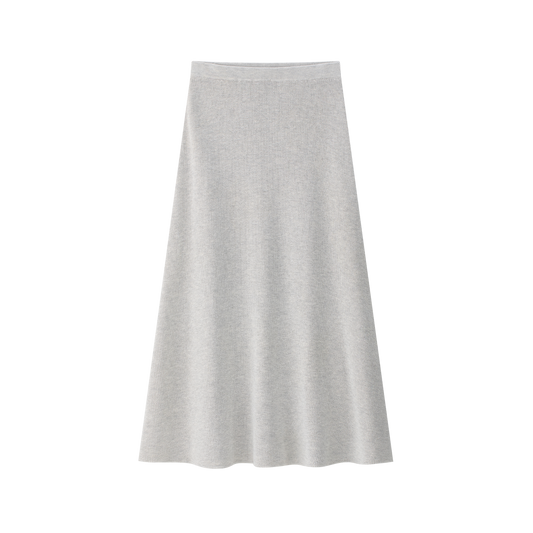 COCO BLANC MARLED GREY KNIT MIDI SKIRT