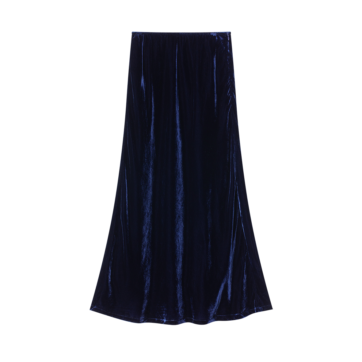 COCO BLANC NAVY VELVET SLIP SKIRT