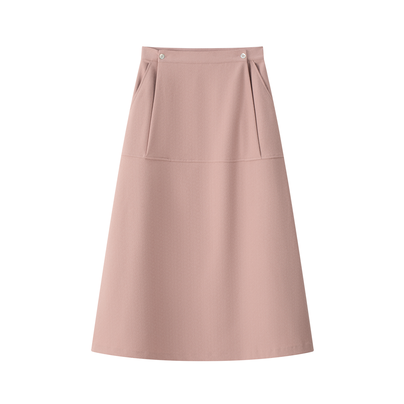 COCO BLANC BLUSH CREPE MIDI SKIRT