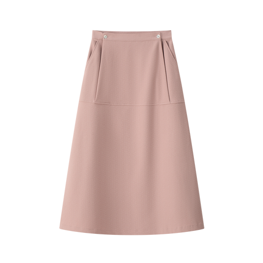 COCO BLANC BLUSH CREPE MIDI SKIRT