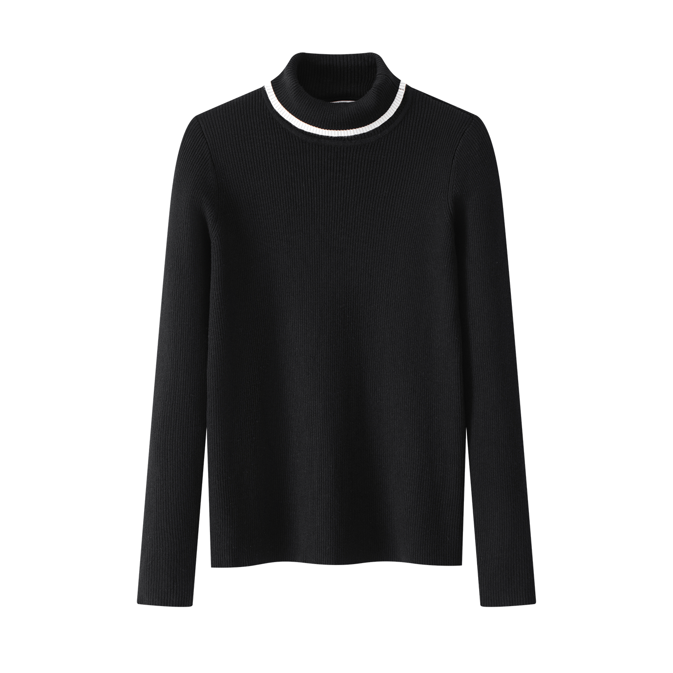 COCO BLANC BLACK RIBBED TURTLENCK