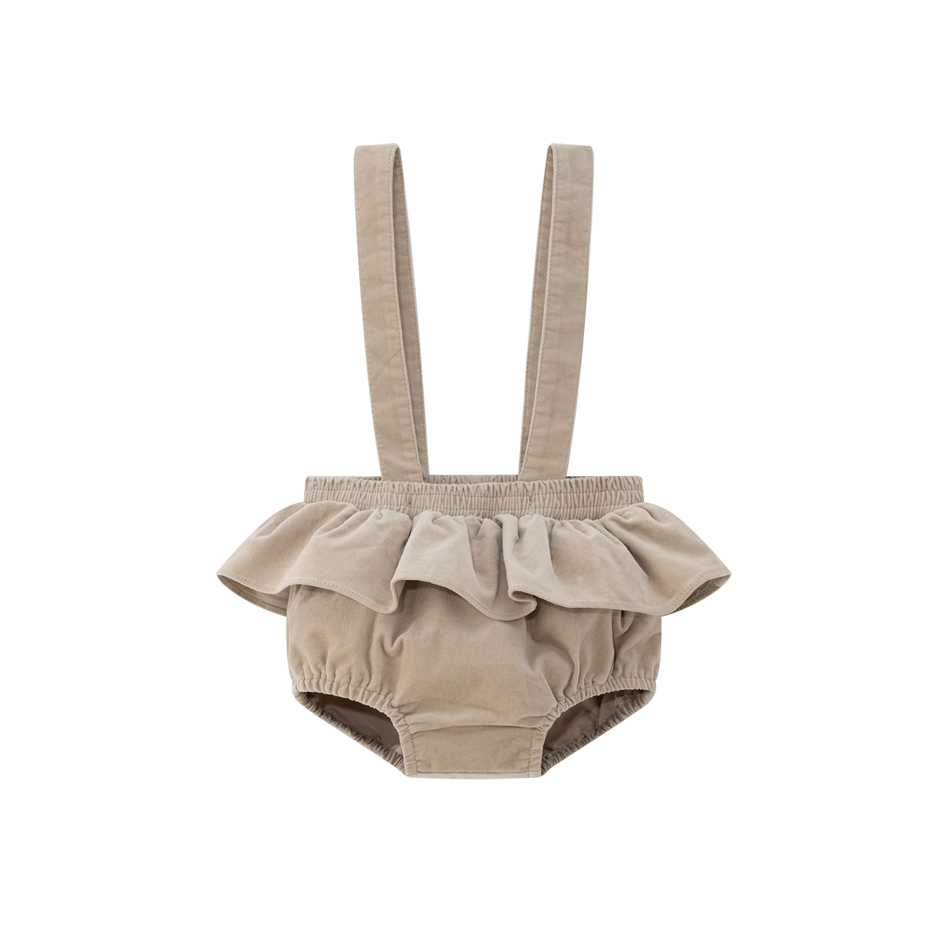 COCO BLANC CREAM SUSPENDER RUFFLE BLOOMERS