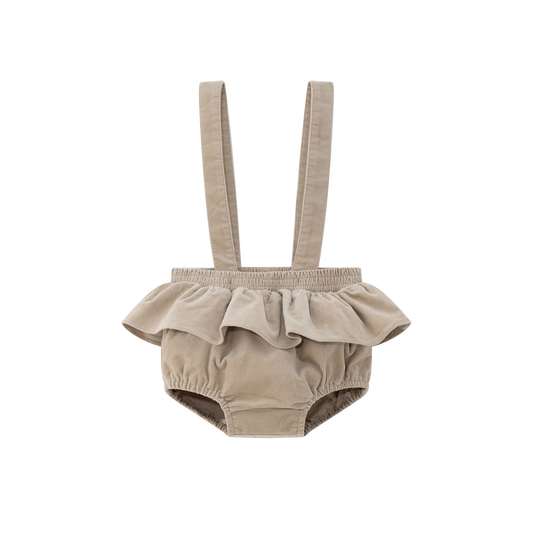 COCO BLANC CREAM SUSPENDER RUFFLE BLOOMERS