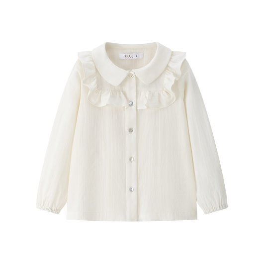 COCO BLANC CREAM RUFFLE COLLAR BLOUSE
