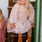 CERA UNA VOLTA PALE PINK EMBROIDERED SMOCK COLLAR DRESS