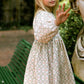 CERA UNA VOLTA CREAM/GREEN WREATH FLORAL DRESS