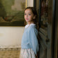 CERA UNA VOLTA CREAM/GREEN WREATH FLORAL SKIRT