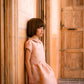 CERA UNA VOLTA DUSTY PINK BROCADE FLORAL CLUSTER DRESS