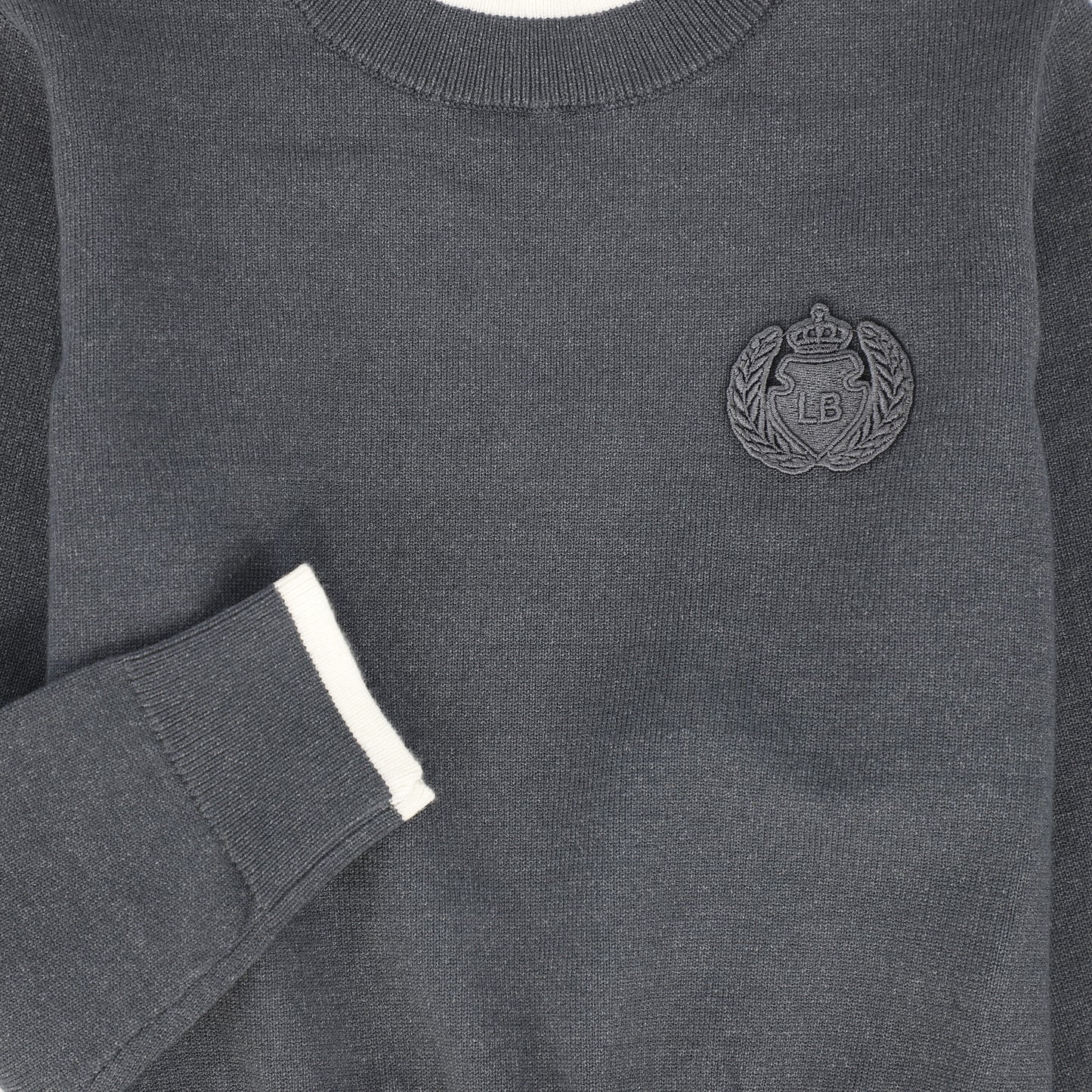 LE BOURDON GREY TRIM BORDER SWEATER