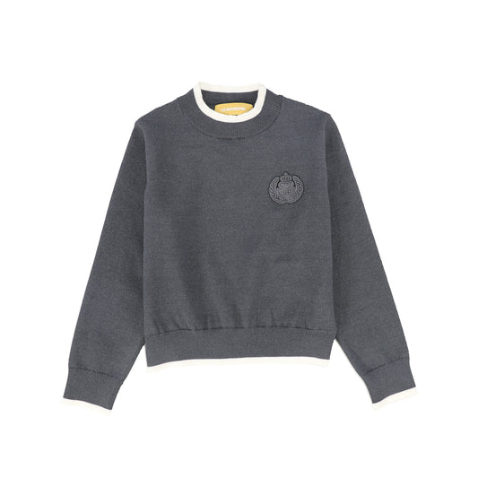 LE BOURDON GREY TRIM BORDER SWEATER