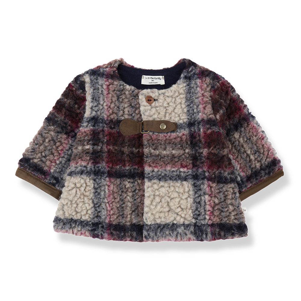 1+ IN THE FAMILY BLUE PLAID SHERPA JACKET