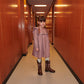 COPENHAGEN COLOR DUSTY ROSE CHECKERED EMBROIDERED RUFFLE DRESS