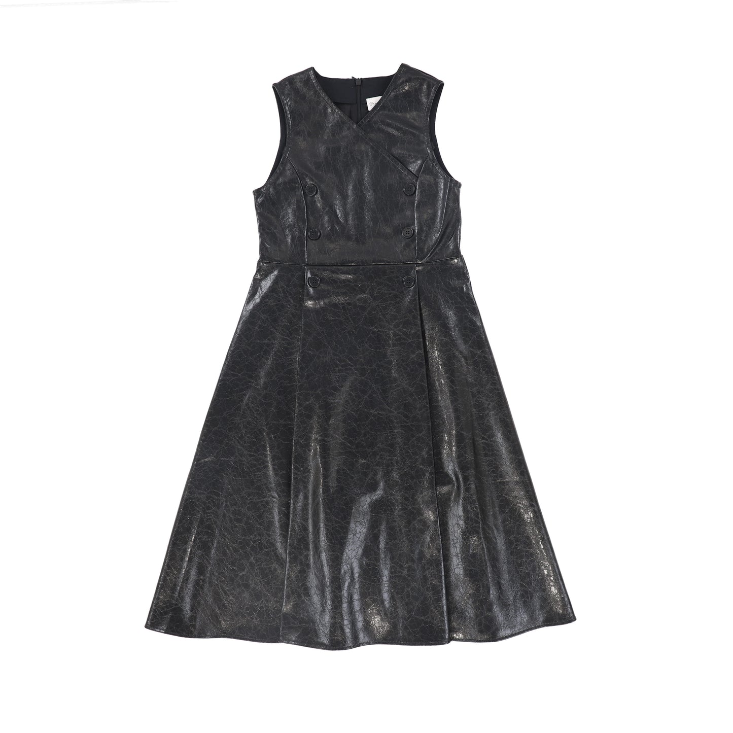 CHRISTINA ROHDE BLACK LEATHER DOUBLE BREASTED JUMPER