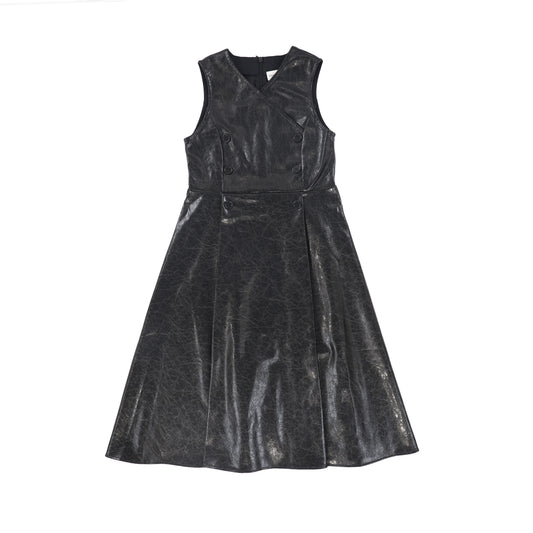 CHRISTINA ROHDE BLACK LEATHER DOUBLE BREASTED JUMPER