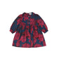 CHRISTINA ROHDE NAVY/RASPBERRY FLORAL COLLAR DRESS