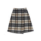 OLIVIA ROHDE GREY PLAID DOUBLE BUCKLE WOOL SKIRT