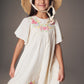 PERNILLE BEIGE FLOWER EMBROIDERED DRESS [FINAL SALE]