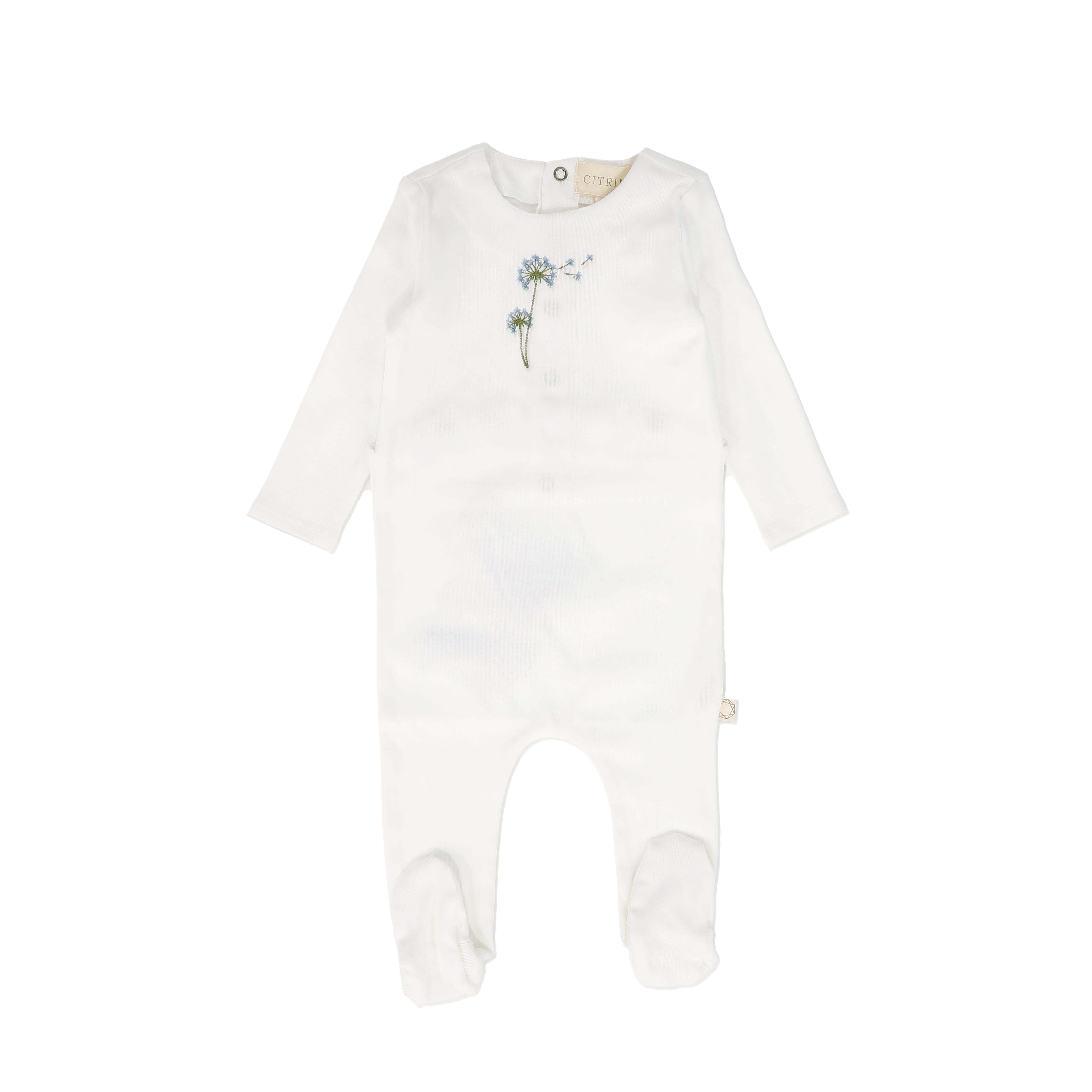 CITRINE WHITE BLUE DANDELION FOOTIE FINAL SALE Luibelle