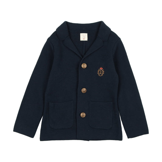 ANALOGIE NAVY CREST KNIT BLAZER [FINAL SALE]