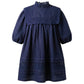 PERNILLE NAVY LACE TRIM BIB COLLAR DRESS