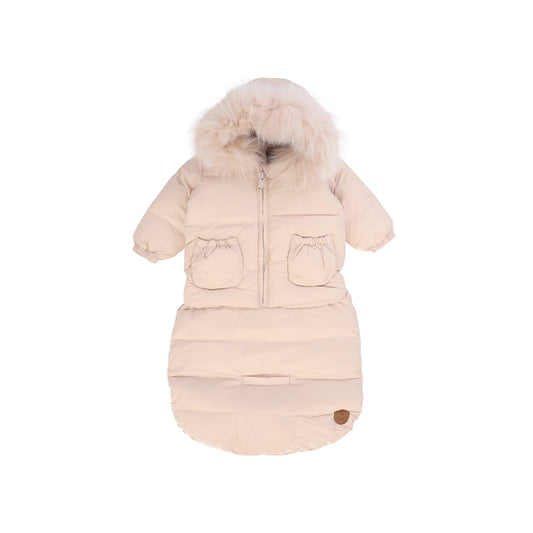 DENALI PINK PUFFER FOOT MUFF COAT SET
